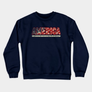 American Flag - Land of the Free and Home of the Brave Crewneck Sweatshirt